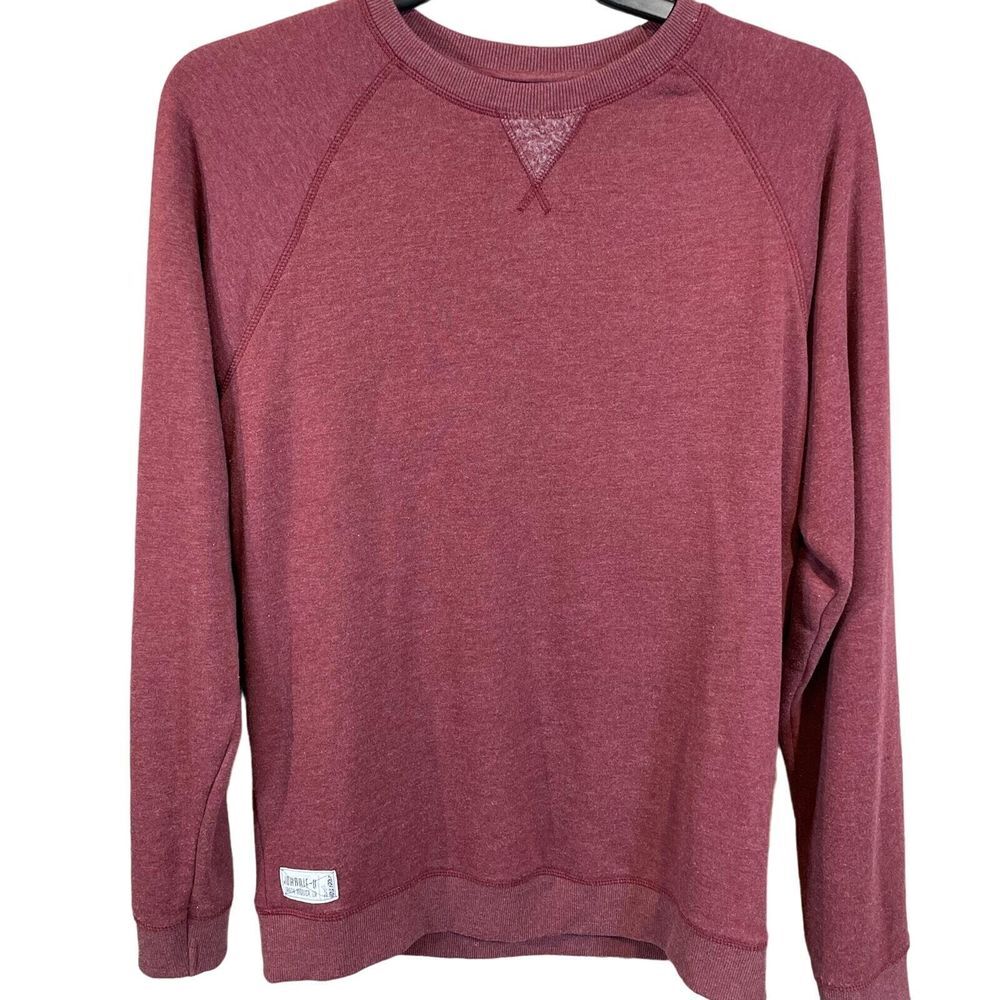 Johnnie-O Mens Sweatshirt Red Sz Medium Fleece Lined Casual Pullover Top Casual